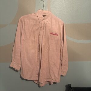 Men's Casual Peach Button-Down Shirt
